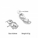 X 10 perles cache nœud fermoir acier inoxydable 8 x 4 mm