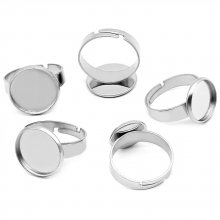 10 Cabochonhalter Ring 10 mm Silber N°04
