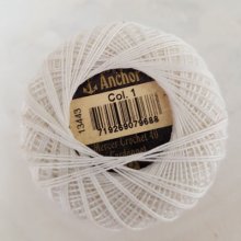 Perlenbaumwolle zum Sticken, auf Spule, Anchor - 10 g Weiß