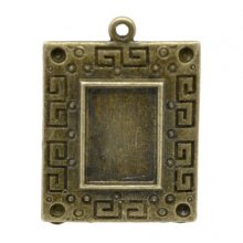 1 rechteckiger Cabochon-Halter Nr. 01 Bronze