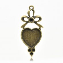 1 Cabochon-Halter Herz N°03 Bronze