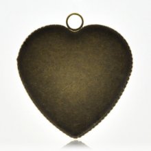 1 Cabochon-Halter Herz N°05 Bronze