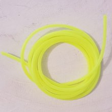 1 Meter PVC-Hohlfaserschnur, 2 mm, gelb fluoreszierend.