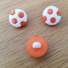 Knopf für Kinder Fußball Nr. 07 orange