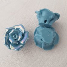 Fayence-Blume 15 mm N°02-07 Türkisblau