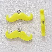 Schnurrbart Charm Anhänger Nr. 10 Neongelb