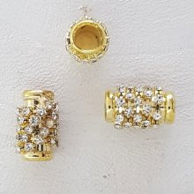 Goldene Perle und Strass Nr. 01 x 10 Stück