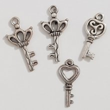Schlüsselanhänger N°34 Silber Set von 4 Stück