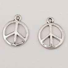 Peace &amp; Love Charm Nr. 03 Silber x 10 Stück