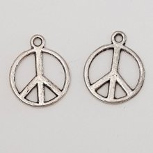 Peace &amp; Love Charm N°04 Silber x 10 Stück