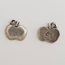 Charm Apfel Metall Silber N°02 Küche x 10 Stück.