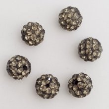 Perle aus Kunstharz Strass 10 mm Shamballa-Stil Nr. 01