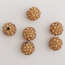 Perle aus Kunstharz Strass 10 mm Shamballa-Stil Nr. 04