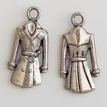 Charm Kleidungsstück Mantel N°02 de Pluie Silber.