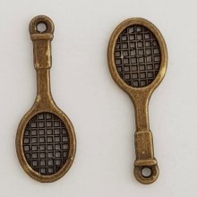 Sport Tennisschläger Charm Nr. 04 Bronze