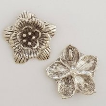 Blume Metall Charm Nr. 013 Silber