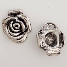 Blume Metall Charm Nr. 018 Silber