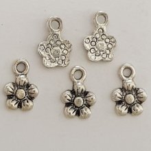 Blume Metall Charm Nr. 035 Silber