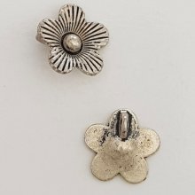 Blume Metall Charm Nr. 041 Silber