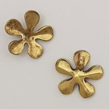 Metall Blumen Charm Nr. 042 Vergoldet