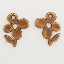 Blumen-Brosche Metall Nr. 051 Bronze