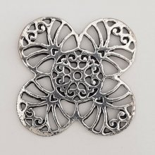 Blume Metall Charm Nr. 054 Silber