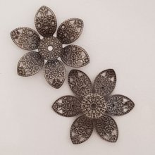Blume Metall Charm Nr. 058 Silber Grau