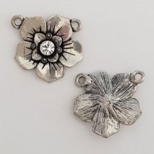 Blume Metall Charm Nr. 061 Silber