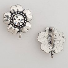 Blumen-Brosche Metall Nr. 063 Silber