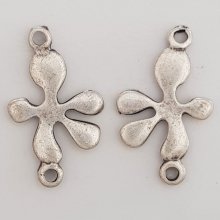 Blume Metall Charm Nr. 076 Silber