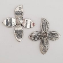 Blume Metall Charm Nr. 078 Silber