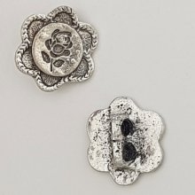 Blume Metall Charm Nr. 084 Silber
