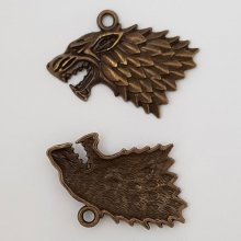 Wolfskopf Charm Nr. 01 Bronze 