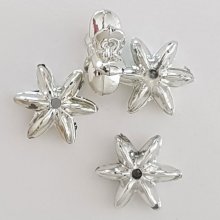 Metall Blumen Charm Nr. 110 Silber