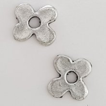 Metall Blumen Charm Nr. 111 Silber