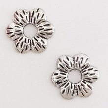 Metall Blumen Charm Nr. 112 Silber