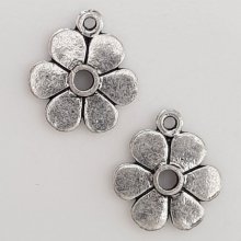 Metall Blumen Charm Nr. 115 Silber