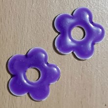 Blume Metall Emaille 20 mm Violett