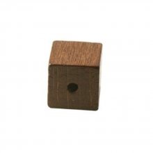 10 Holzperlen Würfel/Quadrat 10 mm Dunkelbraun