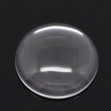 Cabochon Rond 25 mm aus transparentem Lupenglas Nr. 11 Standard