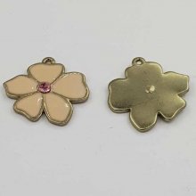 Blume Metall Emaille 25 mm Creme