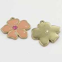 Blume Metall Emaille 25 mm Rose