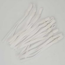10 elastische Bänder mit weißer Kordel und verstellbarer Schnalle zur Befestigung an Masken. N°02.