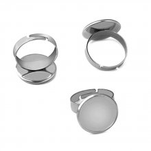 1 Halter Cabochon Ring 12 mm Silber N°04