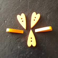 Knopf aus Holz Herz orange Nr. 02-03