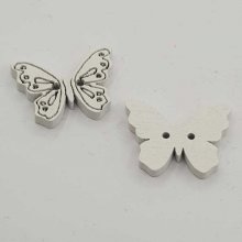 Holzknopf Schmetterling weiß Nr. 01-01