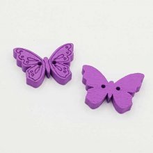 Holzknopf Schmetterling violett Nr. 01-02