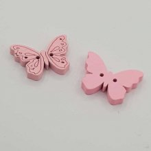 Holzknopf Schmetterling rosa Nr. 01-05