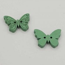 Holzknopf Schmetterling grün Nr. 01-07