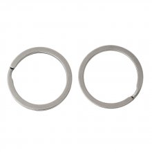Ring Schlüsselanhänger x 4 runde Form Edelstahl 30 mm